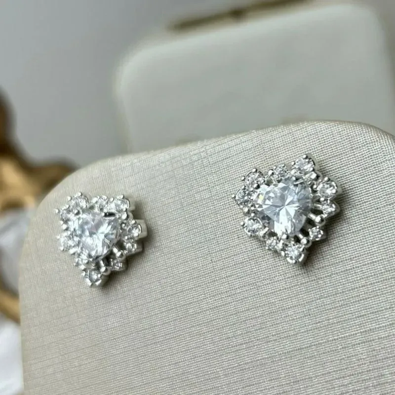 Brinco Coração De Zirconia