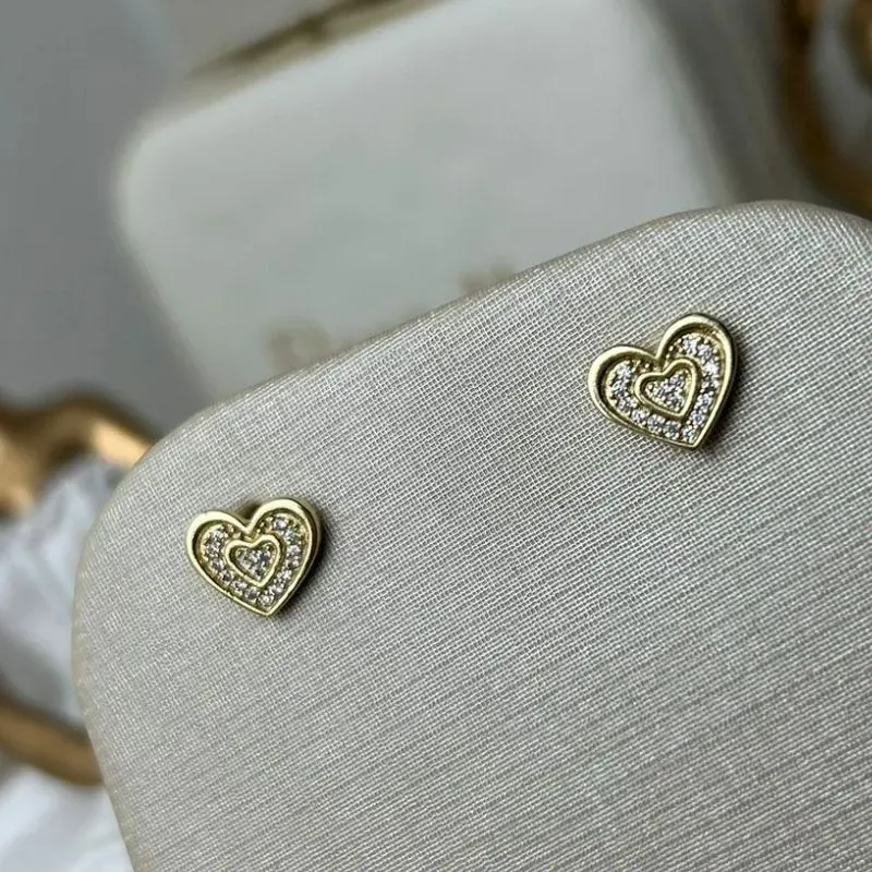 Brinco De Coração Todo De Zircônia