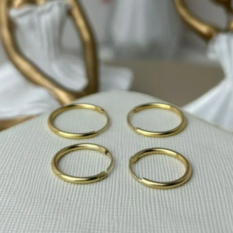 Dupla Argola Lisa Banhada a Ouro