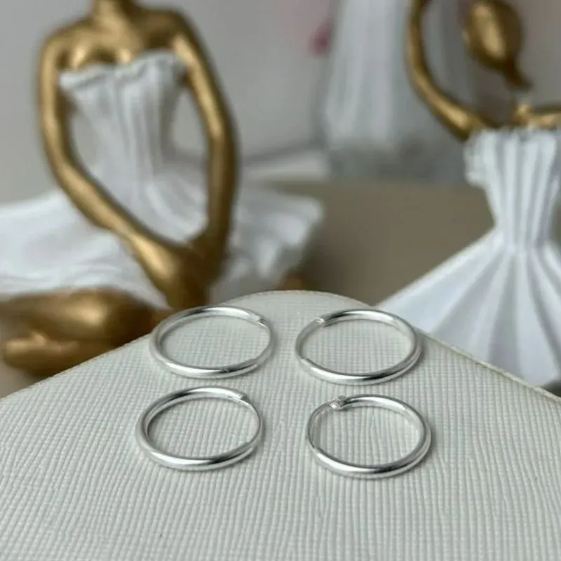 Dupla Argola Lisa Banhada a Prata