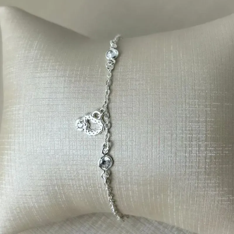 Pulseira Infatil Coração Zirconia