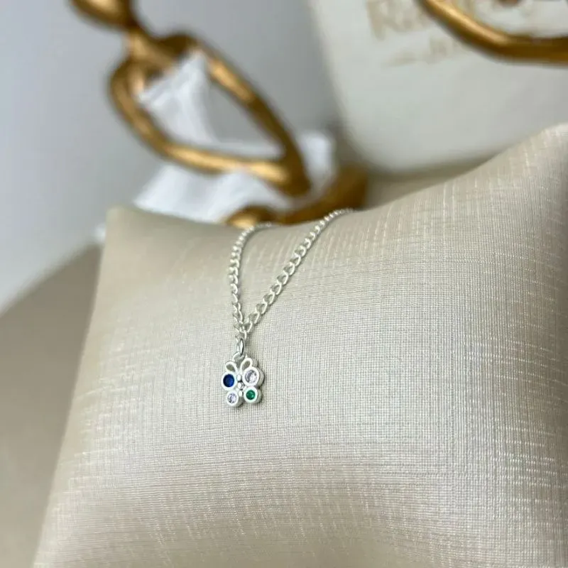 Tornozeleira Borboleta Color Banhada a Prata