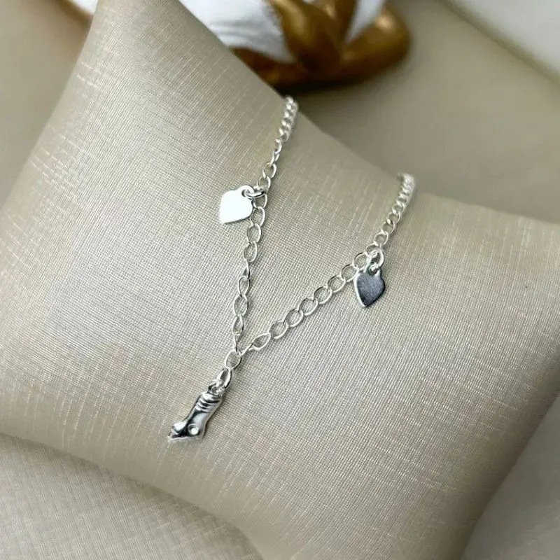 Tornozeleira De Figa Banhado a Prata