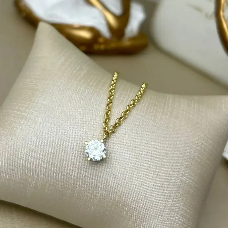 Tornozeleira Elo Português + Pingente de Zircônia