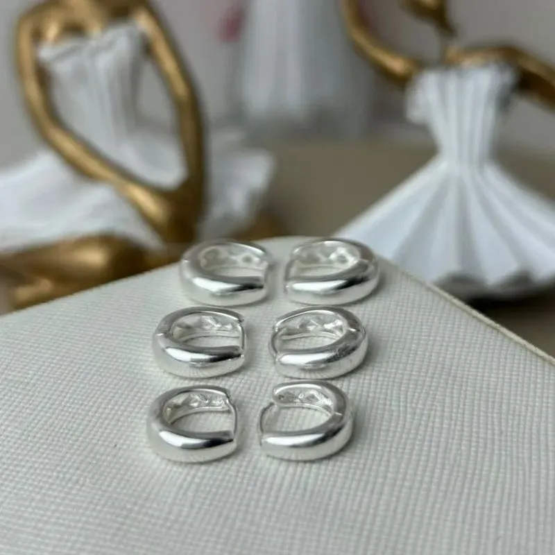 Trio Argola Lisa Vazada Atrás Banhada a Prata