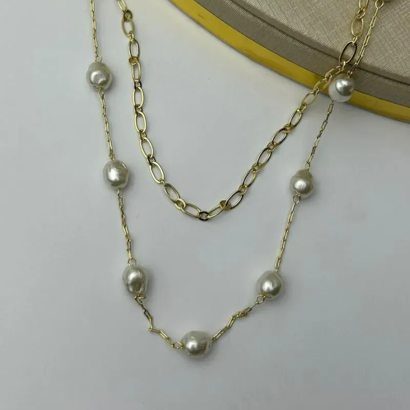 Choker Dupla Com Pérola