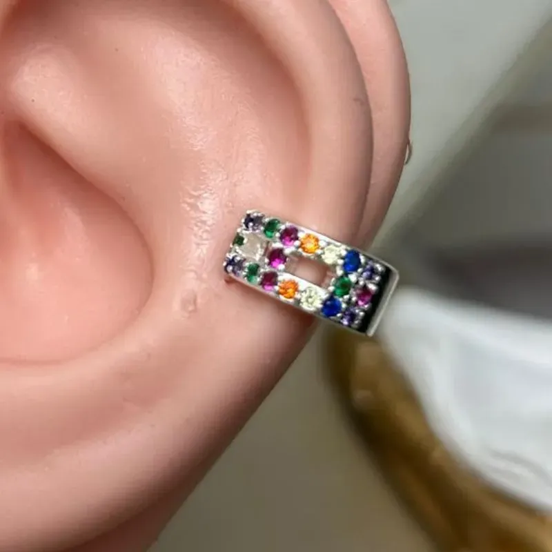 Piercing Fake Cristal Banhado a Prata