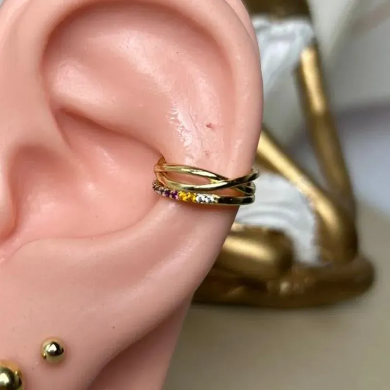 Piercing Fake Cruzado Color