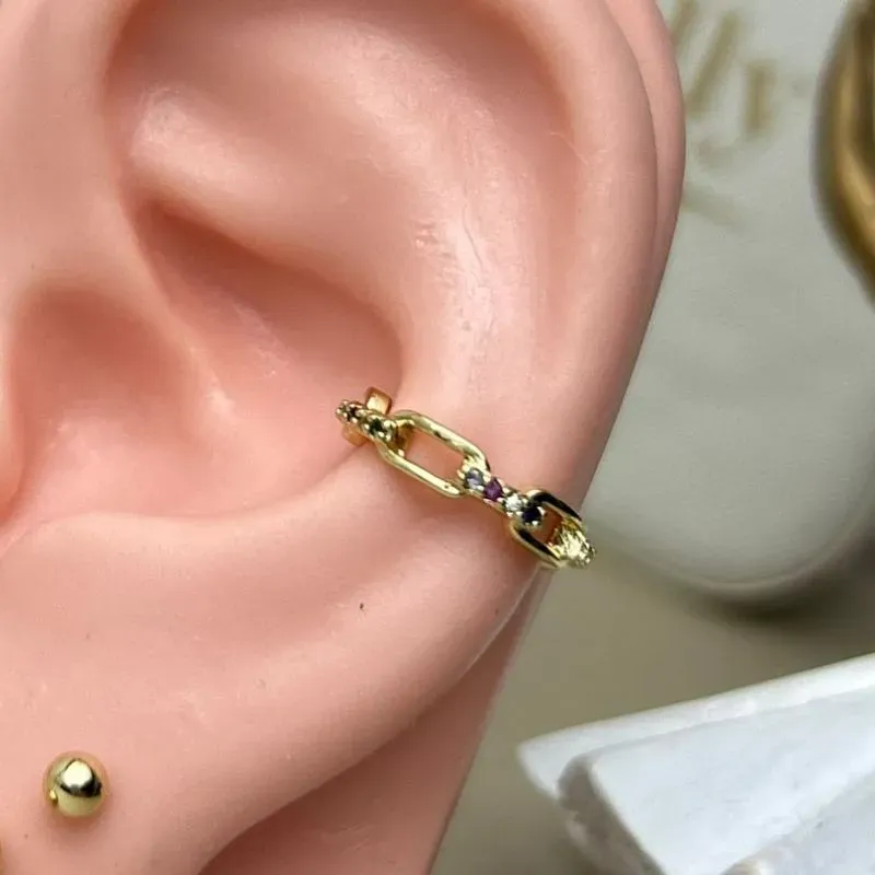 Piercing Fake Elos Cravejado Color