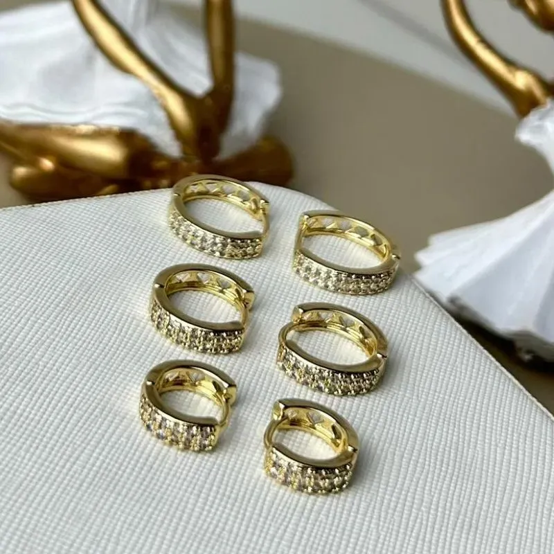 Trio Argola Cravejada Banhado a Ouro