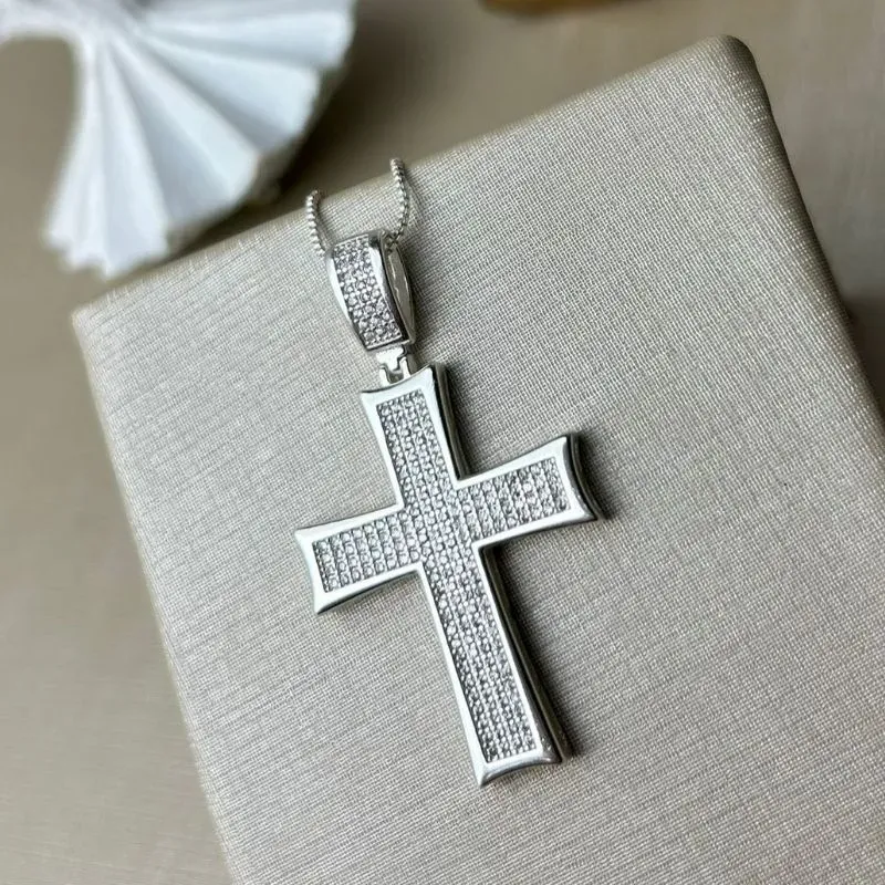 Pingente  Cruz Grande Cravejado