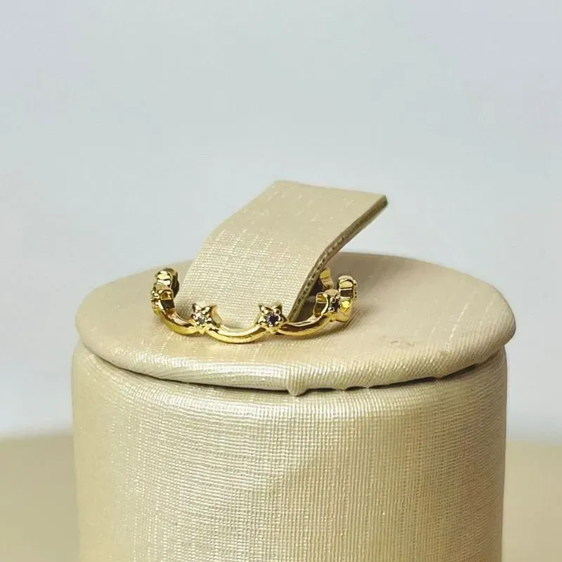 Anel Estrelinhas Color Banhado a Ouro