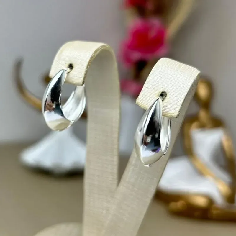 Argola Classy Banhado a Prata