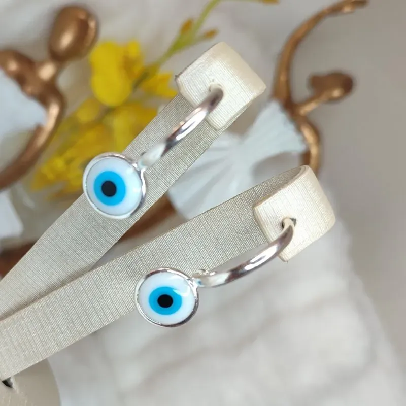 Brinco Olho Grego Banhado a Prata