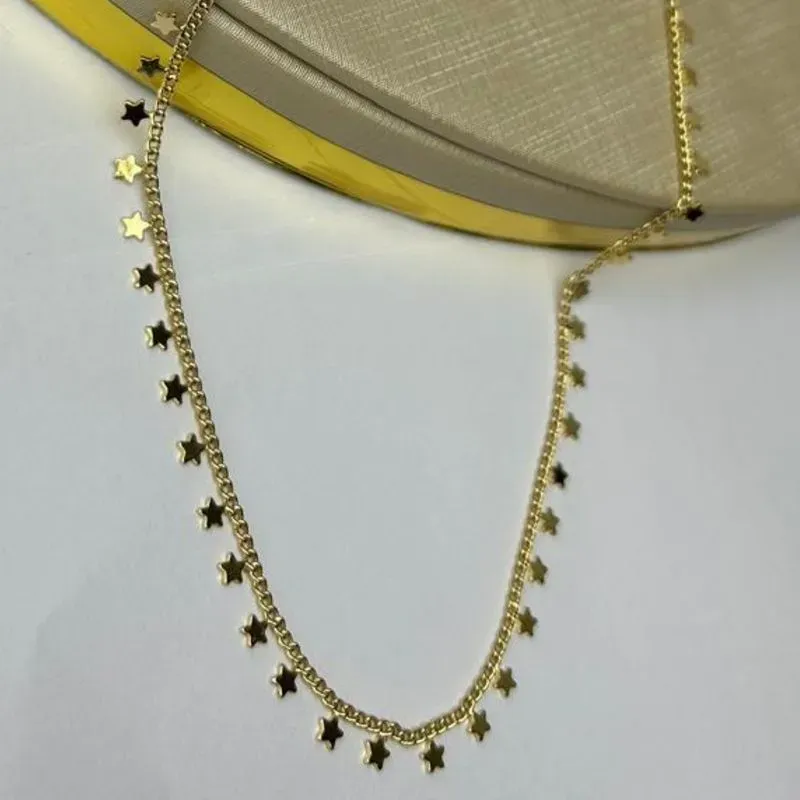 Choker Estrela Banhado a Ouro