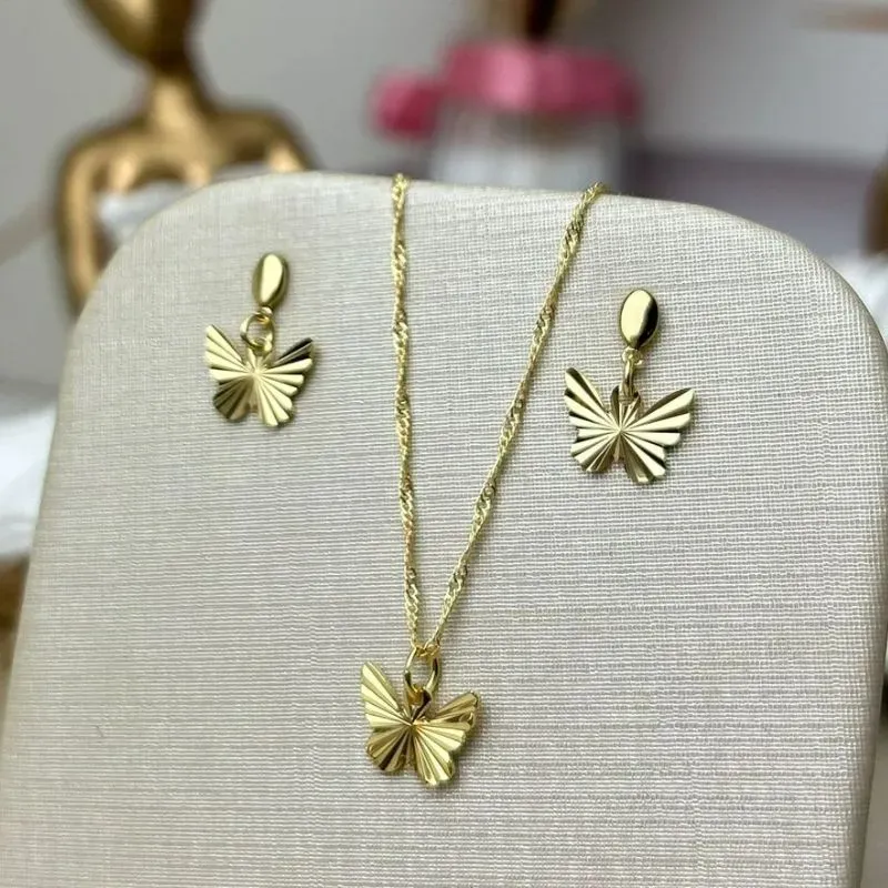 Conjunto Infantil Mavie Banhado a Ouro