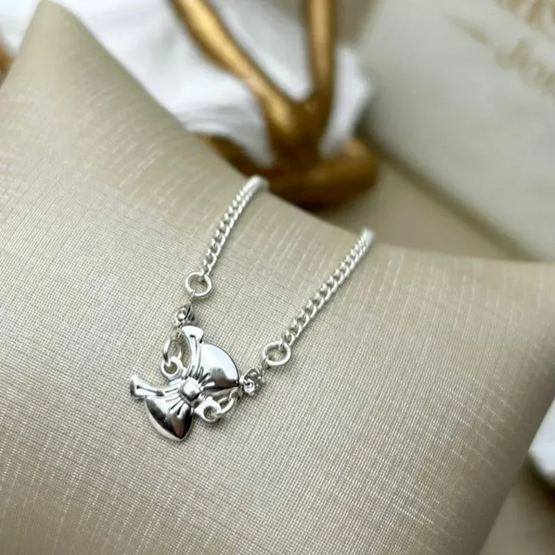 Tornozeleira de Laço Banhado a Prata