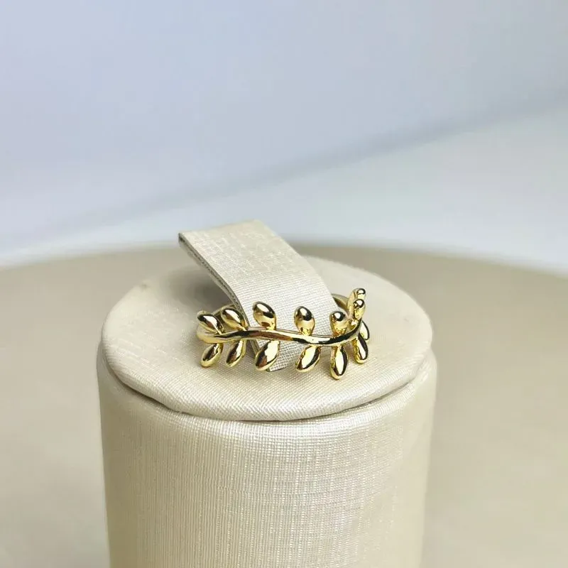 Anel Raminho Banhado a Ouro