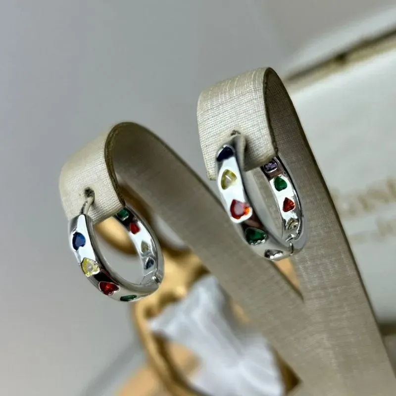 Argola Com Corações Coloridos