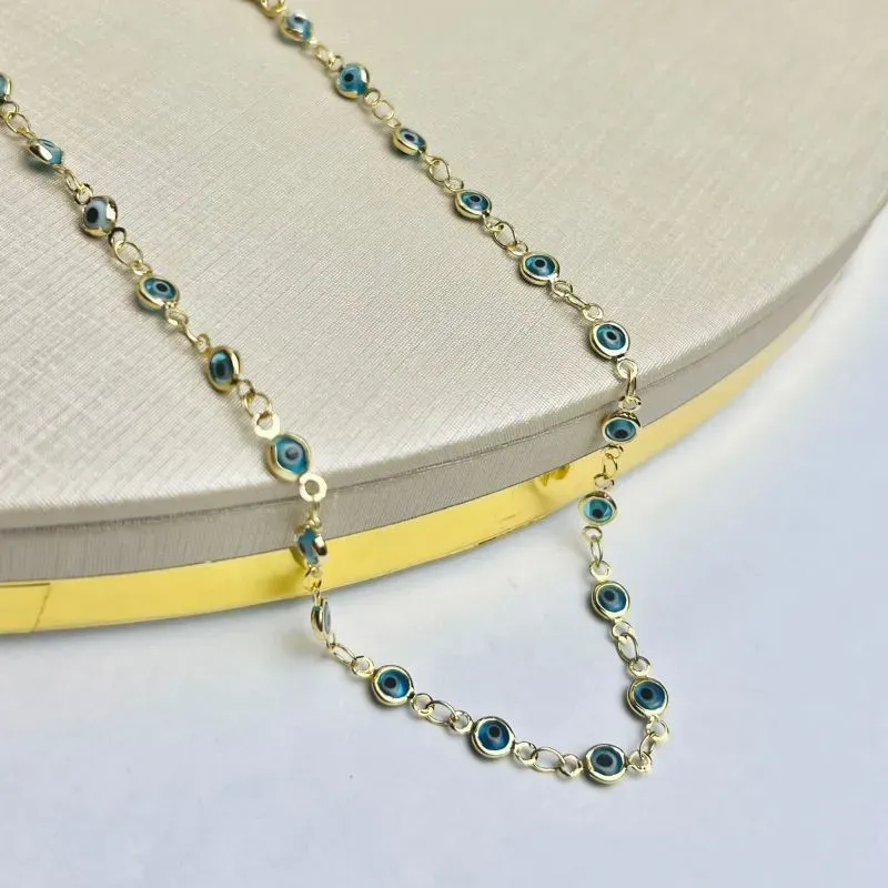 Choker Olho Grego Banhado a Ouro