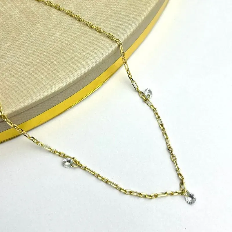 Choker Com Pedras Color Banhado a Ouro
