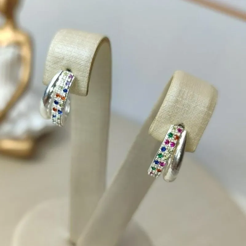 Brinco Jaqueline Color Banhado a Prata