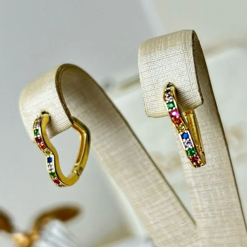 Argola Coração Color Banhado a Ouro