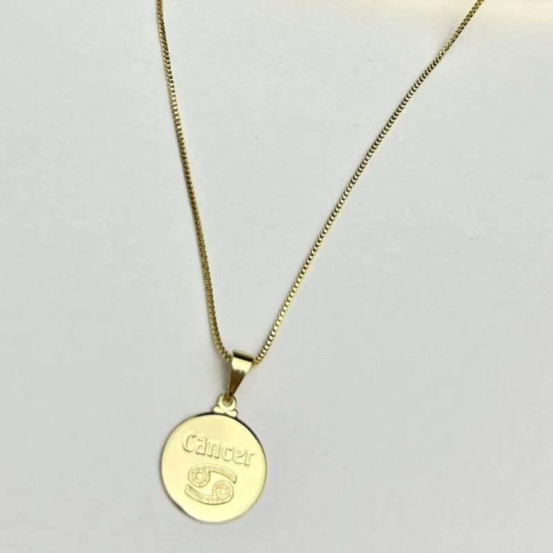 Colar Signo Câncer Banhado a Ouro