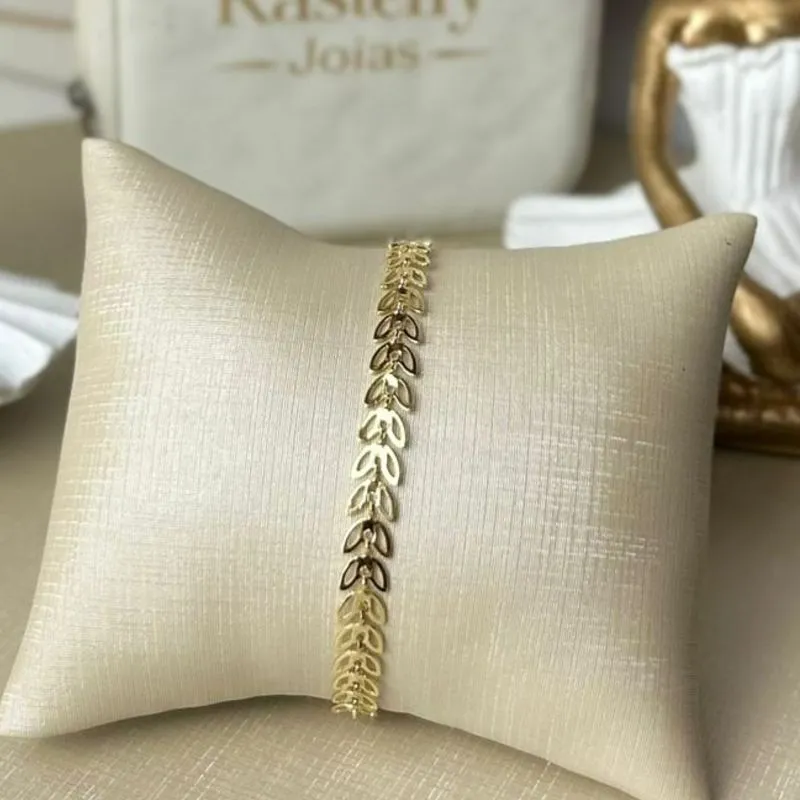 Pulseira Escama Vazada Banhada a Ouro