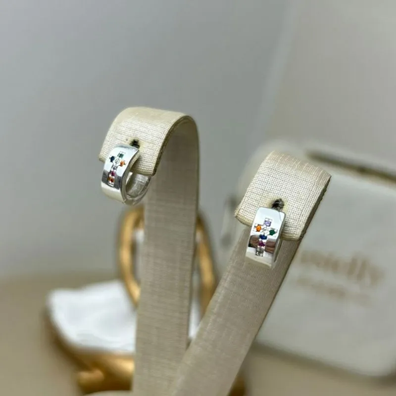 Argola Cruz Zirconia Color