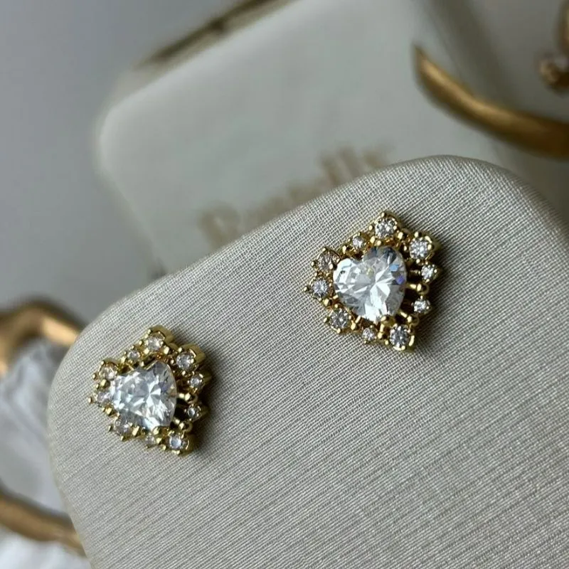 Brinco Coração De Zirconia