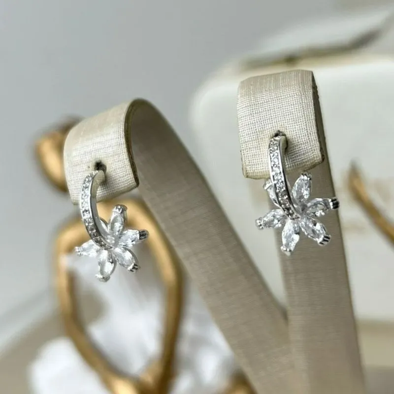 Brinco Flor Cravejada