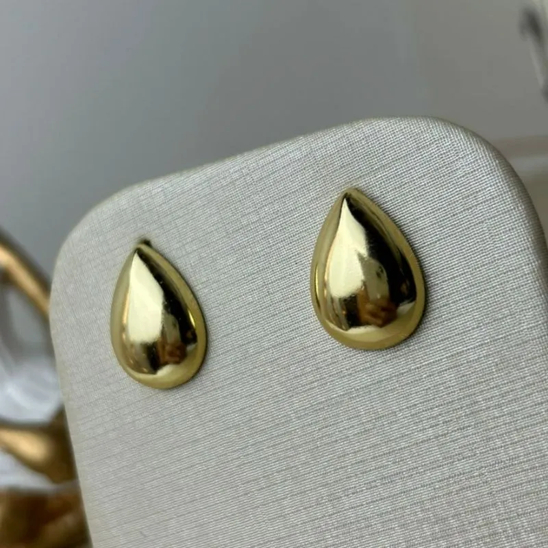 Brinco Gota Alta Fusão Banhado a Ouro