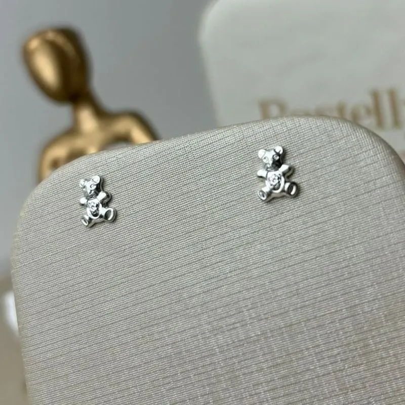 Brinco Urso Infantil Banhado a Prata