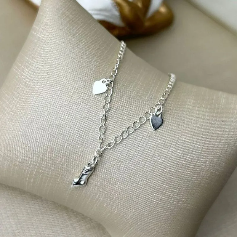 Tornozeleira De Figa Banhado a Prata