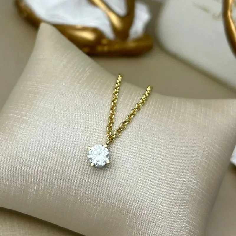 Tornozeleira Elo Português + Pingente de Zircônia