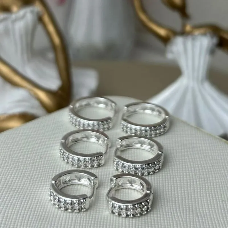 Trio Argola Cravejada Banhado a Prata