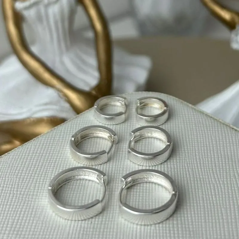 Trio Argola Lisa Banhado a Prata