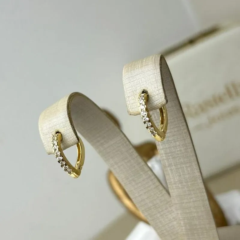 Argola  Coração Cravejado Pequena