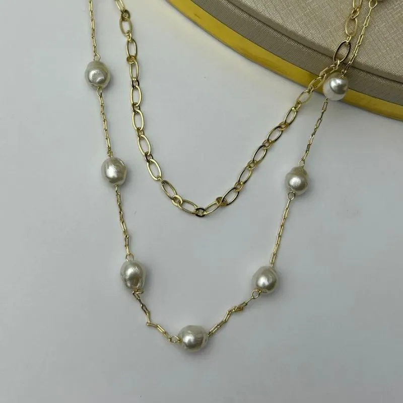 Choker Dupla Com Pérola