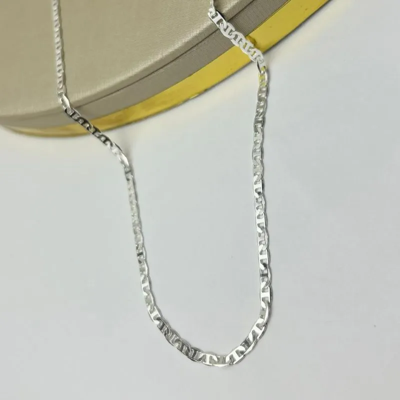 Corrente Masculina Piastrine Banhada a Prata