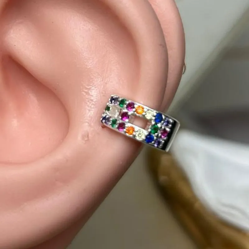 Piercing Fake Cristal Banhado a Prata