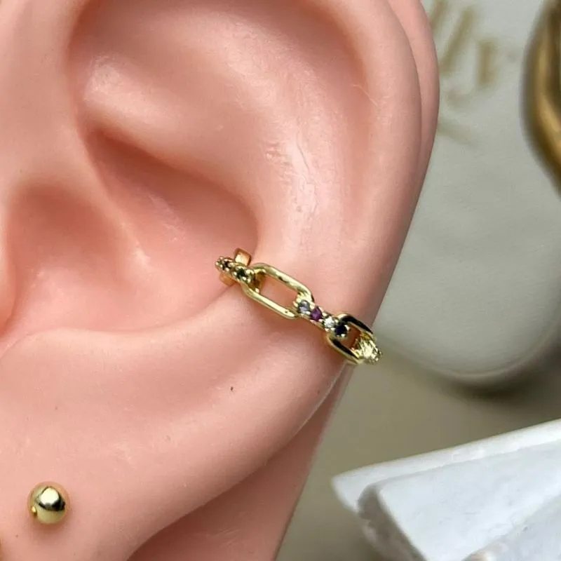 Piercing Fake Elos Cravejado Color