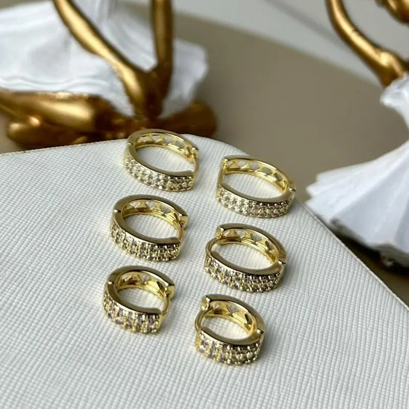 Trio Argola Cravejada Banhado a Ouro