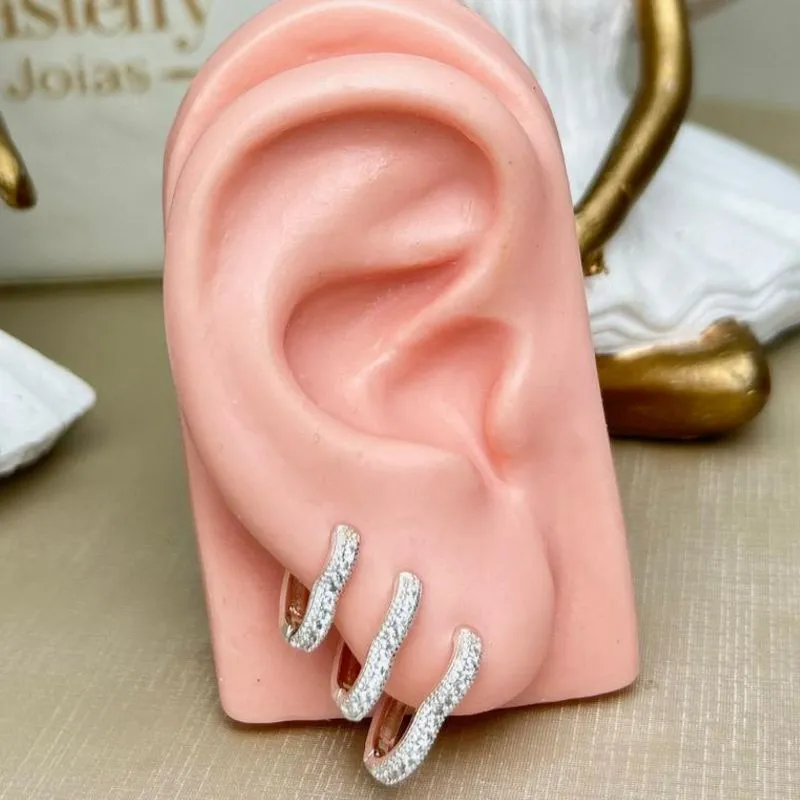 Trio Argola  Coração Cravejado