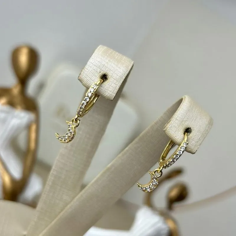 Argola Lua Cravejada