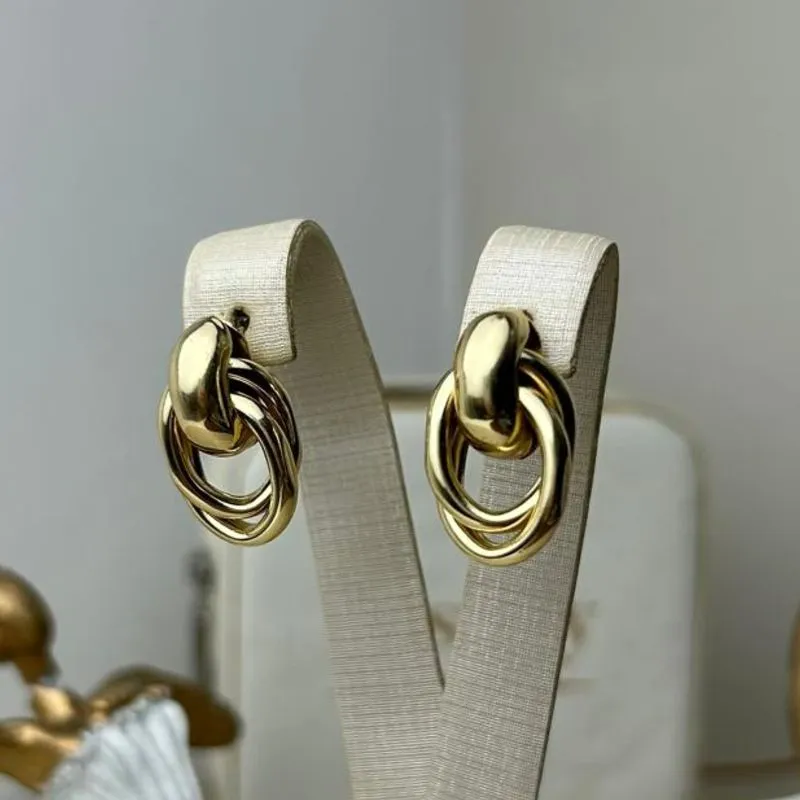 Brinco Aro Cruzados Banhado a Ouro