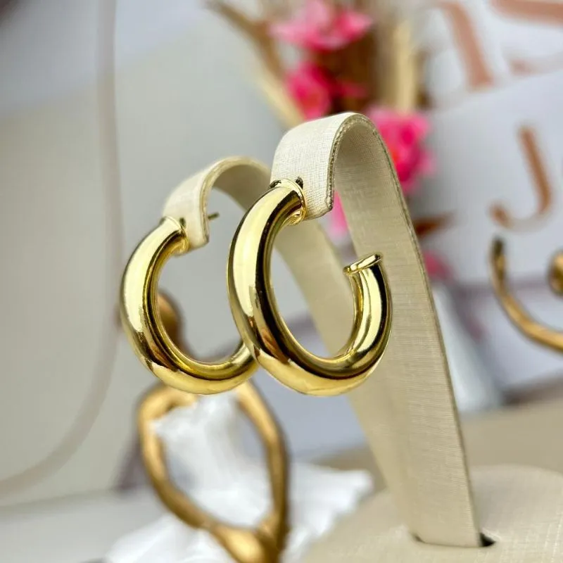 Brinco Meia Argola Eloa Banhado a Ouro