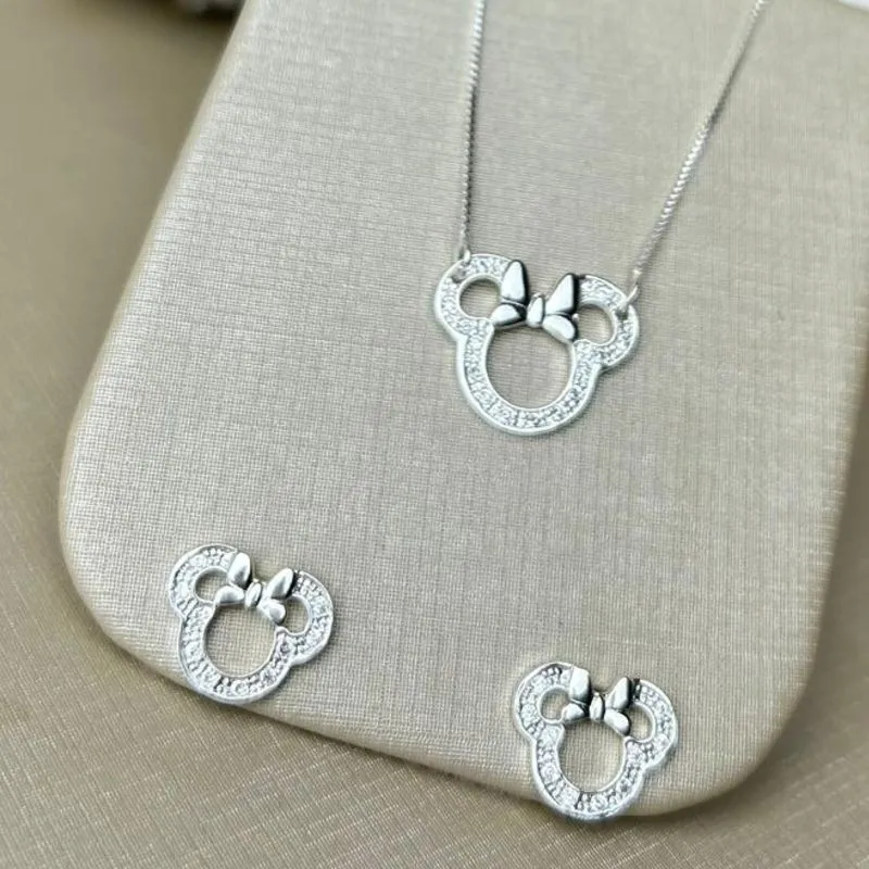 Conjunto Minie Cravejado Banhado a Prata