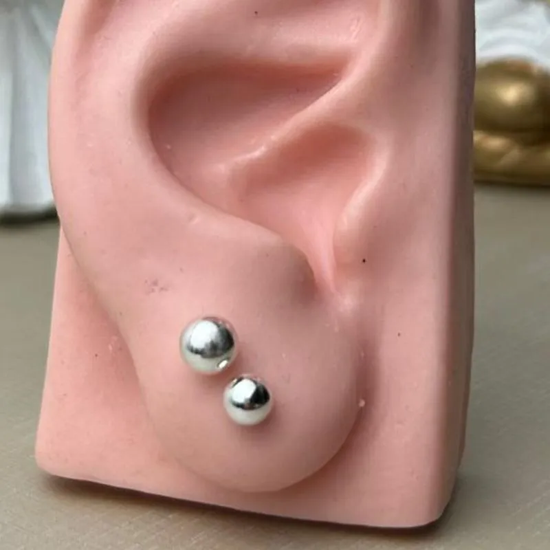 Dupla Caroço De Quiabo Banhado a Prata